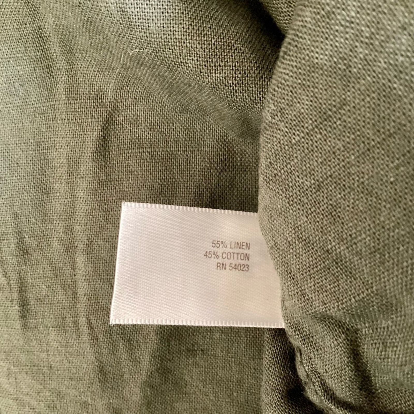 Old Navy Olive Green Linen Blend Button Down Size US L / EU 52-54 / 3 - 4 Thumbnail
