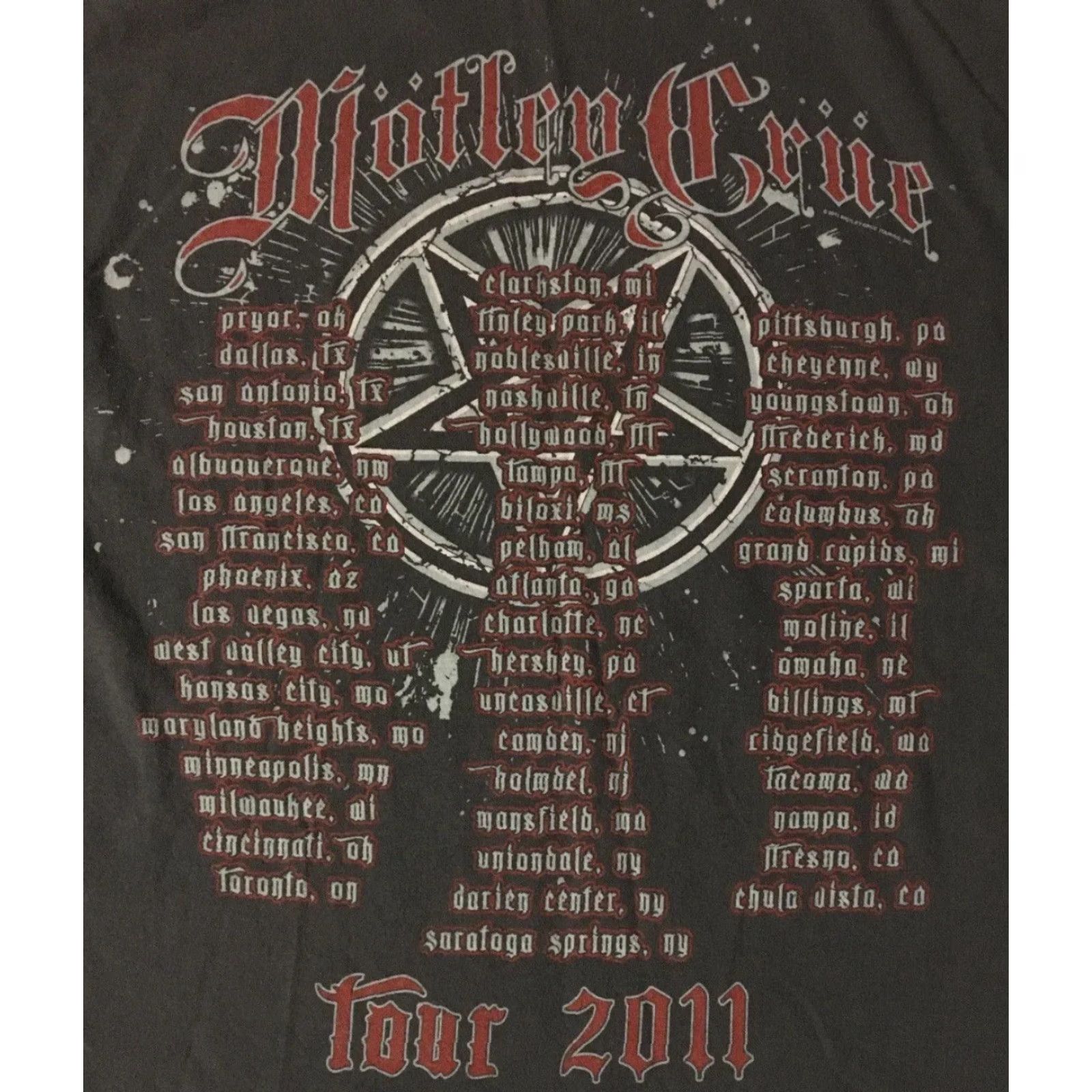 Vintage Motley Crue 2011 Tour Shirt S Concert T-Shirt Men Gray Rock Band Music Vintage Biker Size US S / EU 44-46 / 1 - 4 Thumbnail
