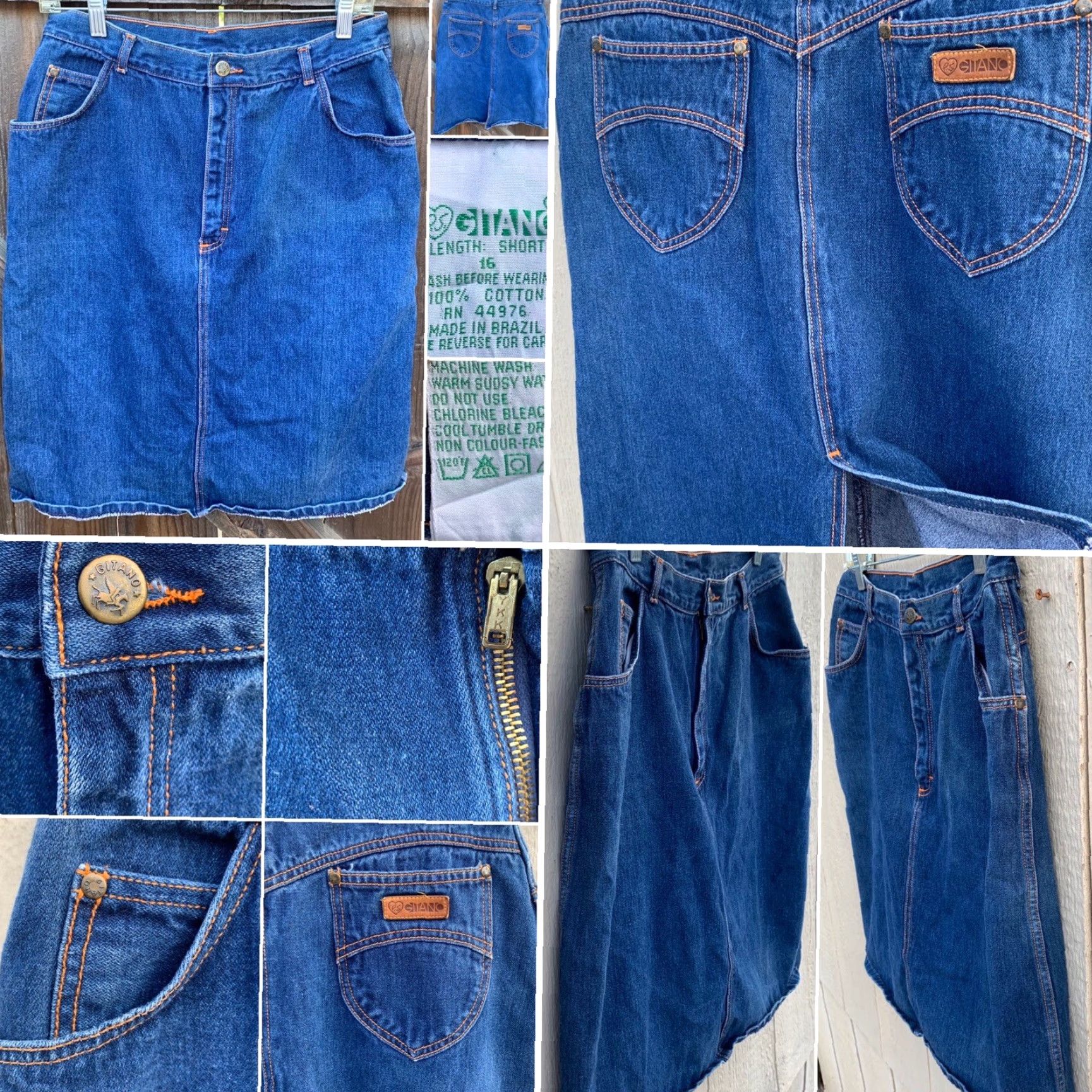 Vintage VINTAGE Gitano PS Jeans Skirt High Waist Denim 1980s 80s Size 18 30” Waist Blue Hip Hippy Casual Mens Womens Girls Size 40" / US 18 - 3 Thumbnail