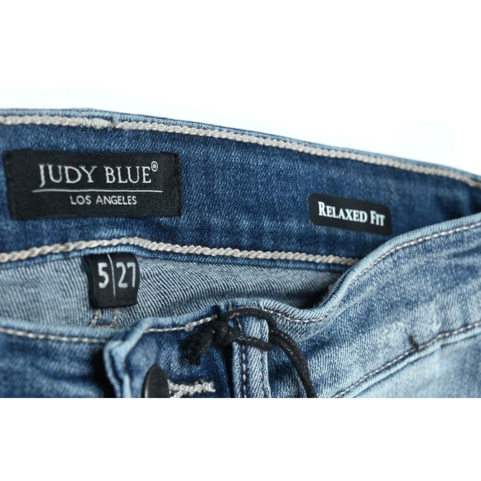Vintage Judy Blue Jeans Womens Distressed Mid-Rise Relaxed Stretch Denim Blue 5-Pocket Inseam 26.5 in Regular Size 27 Ankle Vintage? No Size 26" / US 2 / IT 38 - 6 Thumbnail