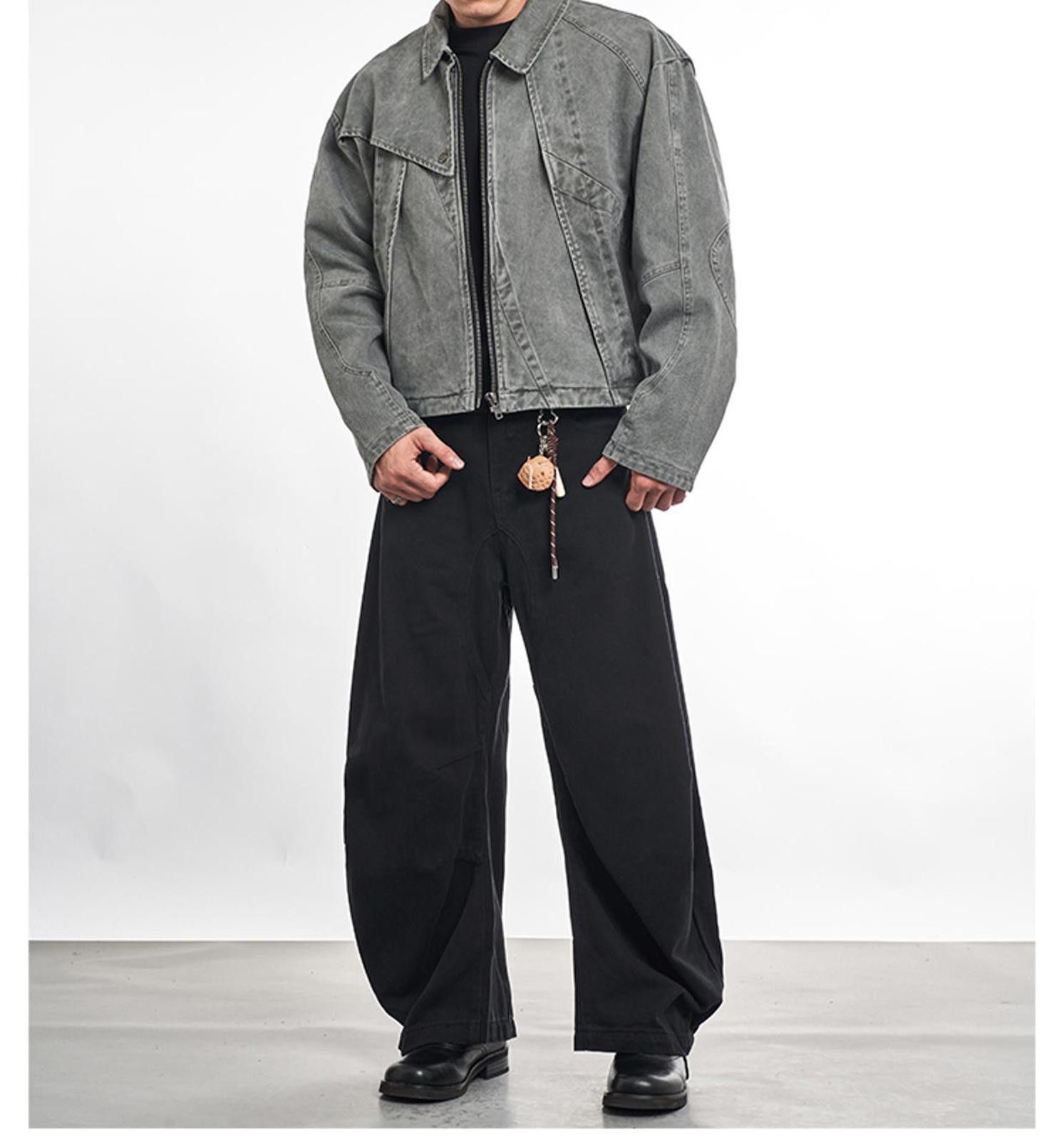 Other Ribbed Cropped Denim Jacket - Gray Size US M / EU 48-50 / 2 - 3 Thumbnail