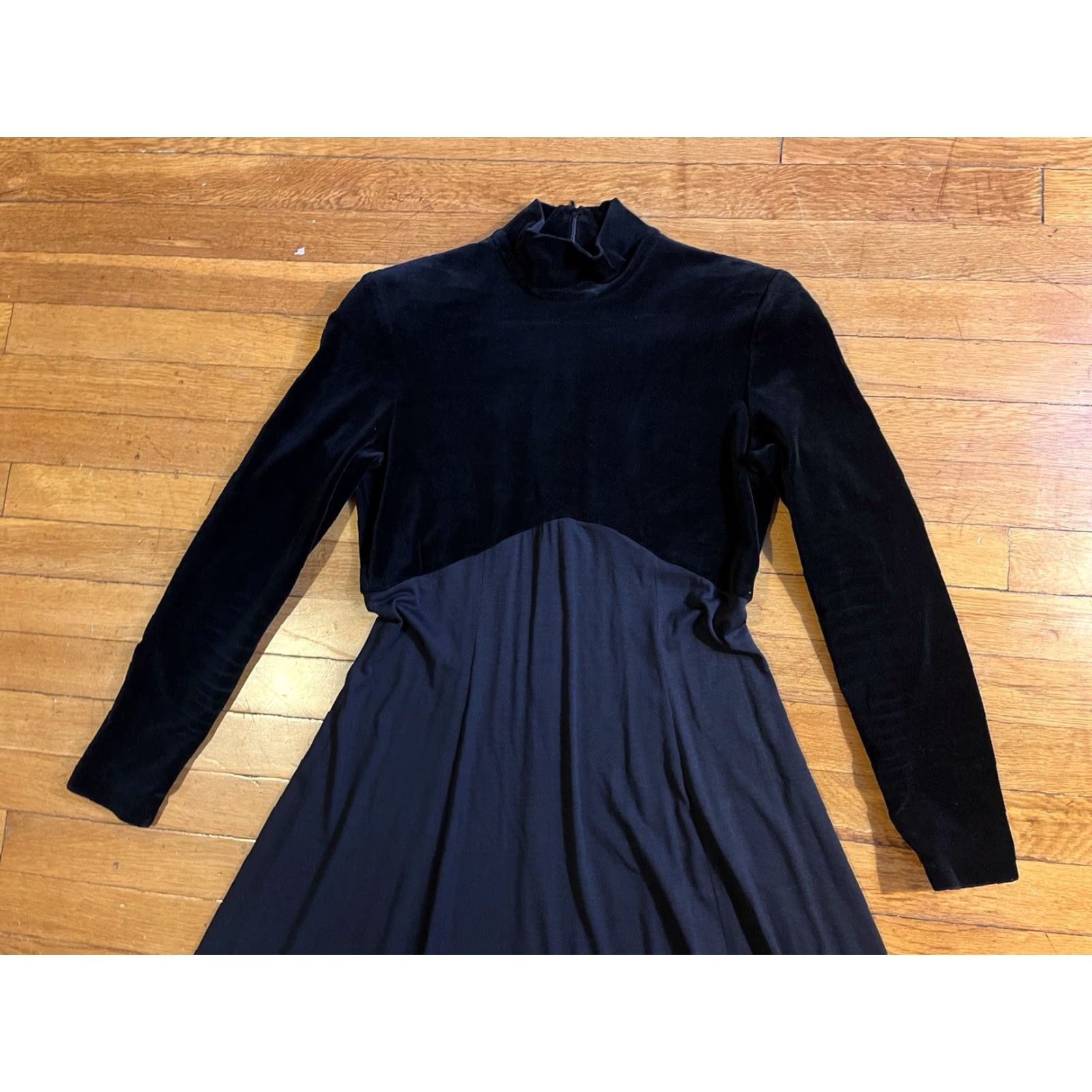 Velvet VINTAGE Chetta B Bodice Dress Women’s 6 Black Velvet Maxi Goth Witch 90s Size M / US 6-8 / IT 42-44 - 3 Thumbnail