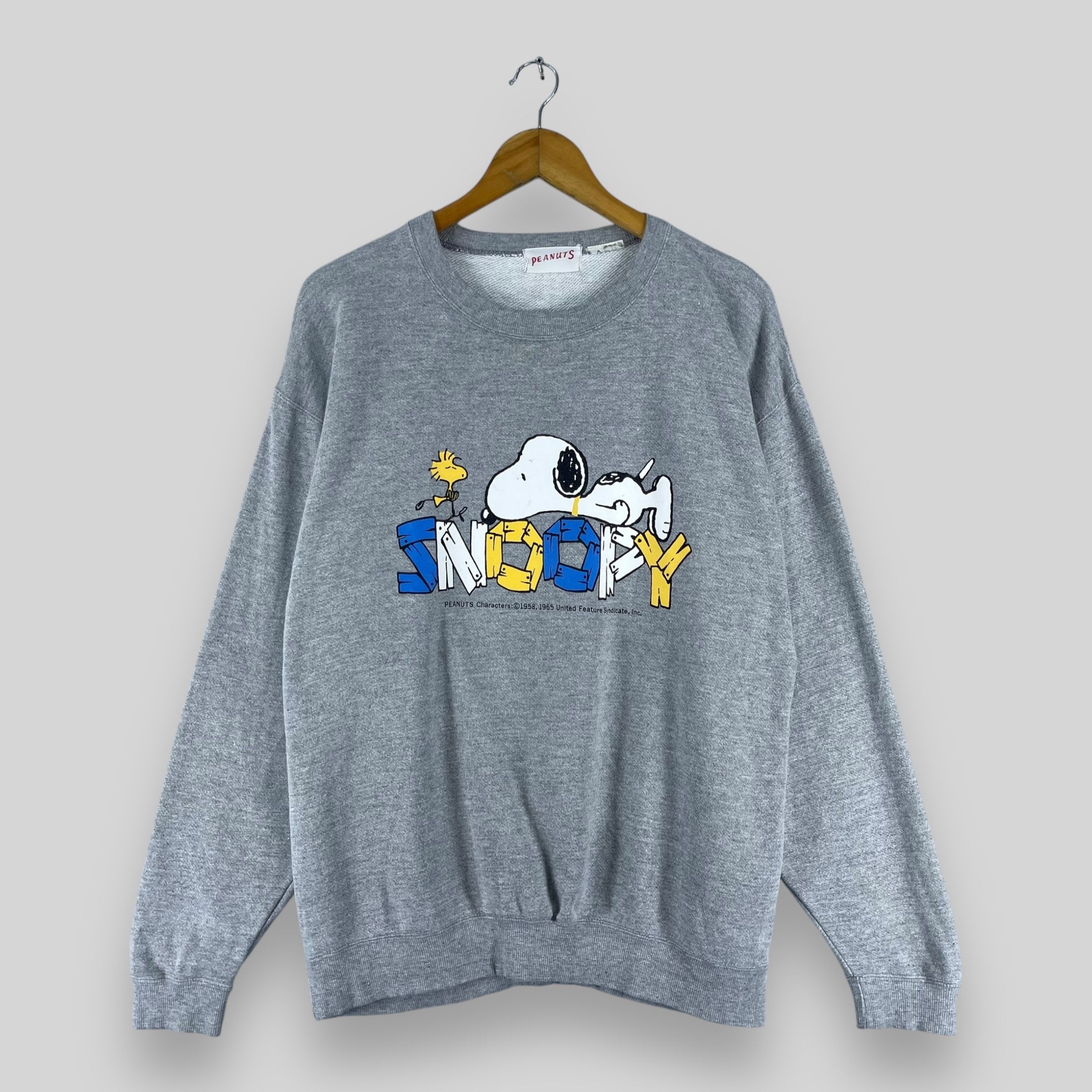 Peanuts Vintage 90's SNOOPY Cartoon Spellout Printed Sweatshirt Size US M / EU 48-50 / 2 - 1 Thumbnail