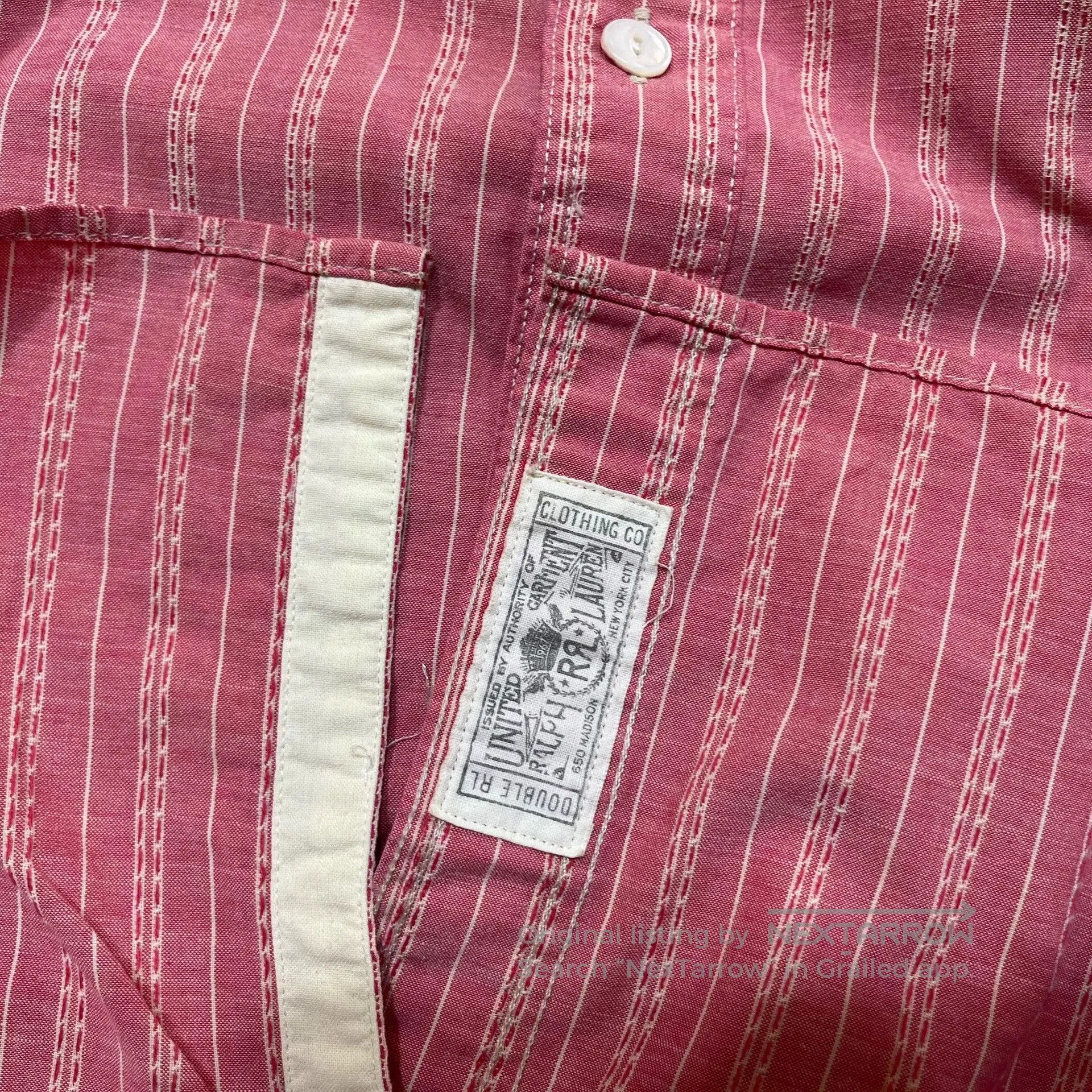 RRL Ralph Lauren Vintage Pink Striped Button-Up Shirt. Size US S / EU 44-46 / 1 - 4 Thumbnail