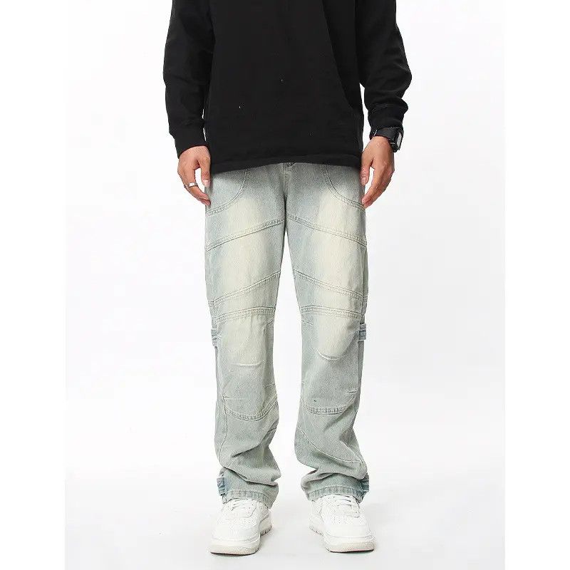 Japanese Brand × Jean Retro patchwork hip-hop straight leg jeans Size US 32 / EU 48 - 2 Thumbnail