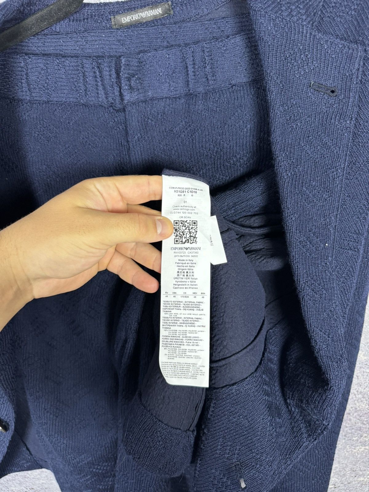 Emporio Armani Emporio Armani Women’s Blue Double Knit Lana Wool Suits Size M / US 6-8 / IT 42-44 - 12 Thumbnail