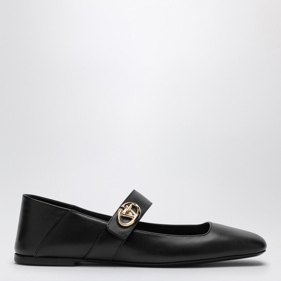 Valentino o1d2blof1024 V Logo Ballerina in Black Size US 7.5 / IT 37.5 - 2 Thumbnail