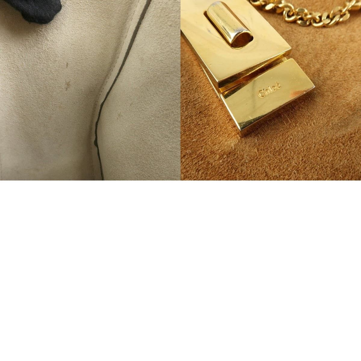 Chloe Chloe Drew Leather & Suede Shoulder Bag Tan Size ONE SIZE - 8 Thumbnail