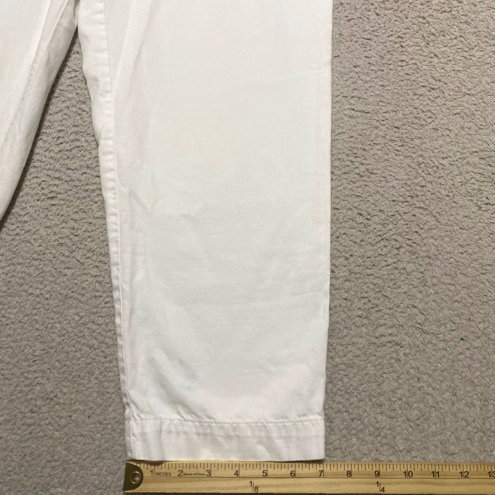 Talbots Talbots Womens Pants 8 White Cargo Straight High Rise Elastic Waist Regular Size 30" / US 8 / IT 44 - 5 Thumbnail