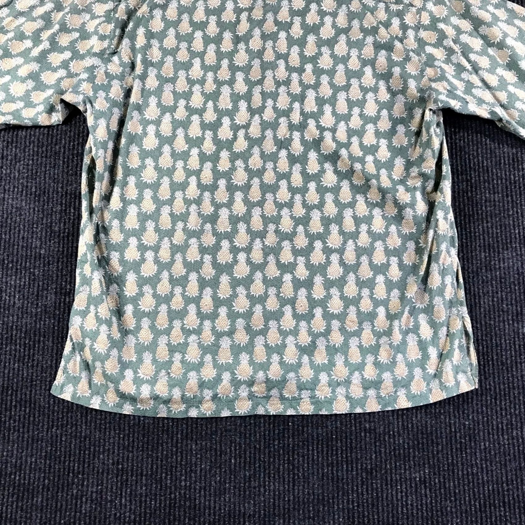 Tori Richard Tori Richard Mens Pineapple Print Short Sleeve Button Front Shirt Green XL Size US XL / EU 56 / 4 - 6 Thumbnail