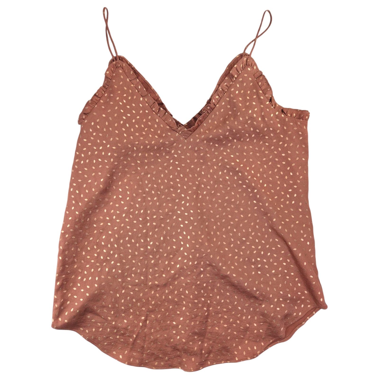 Express Express | Dusty Rose Camisole Tank w/Gold Leaves | Size XS Size XS / US 0-2 / IT 36-38 - 1 Thumbnail