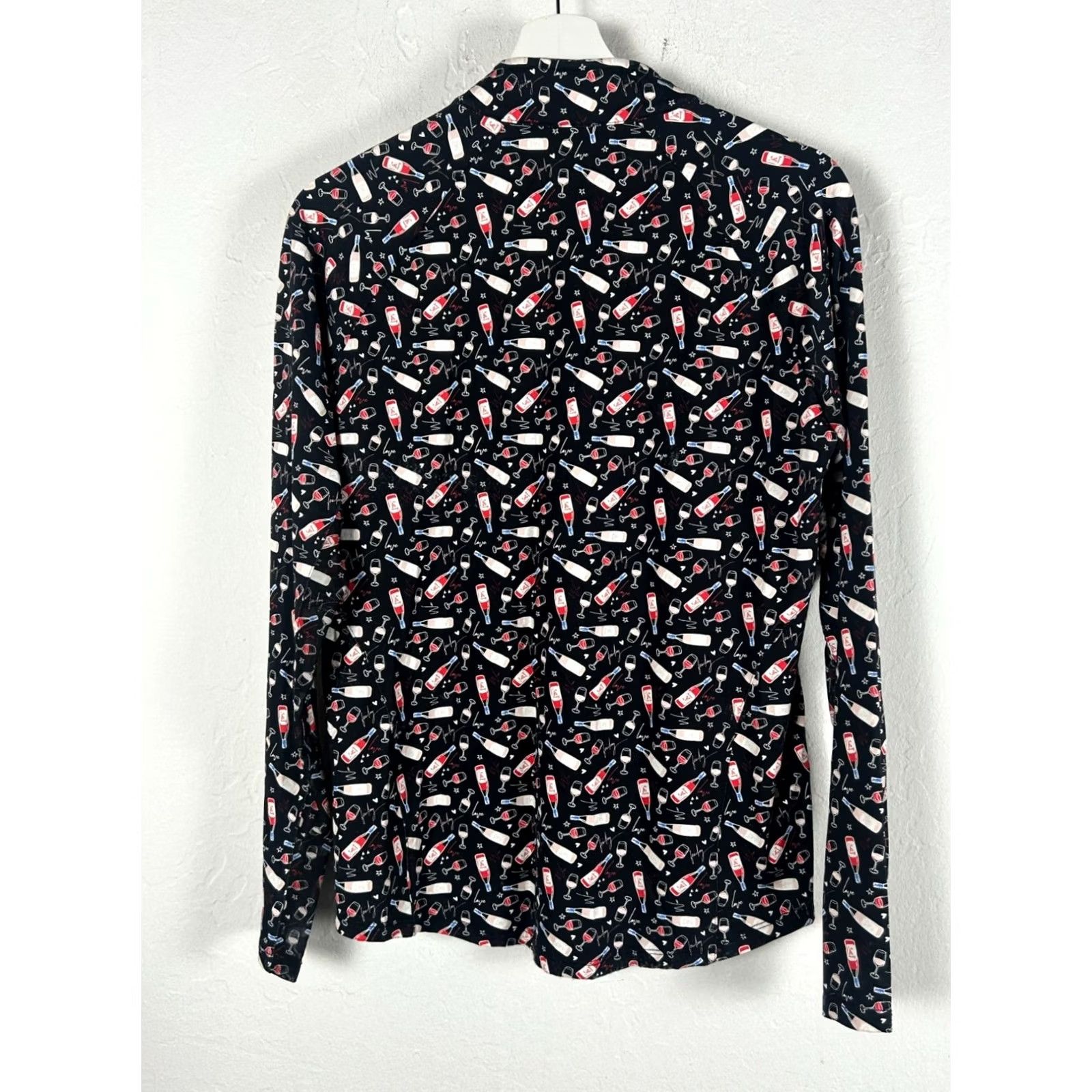 Vintage Sport Haley Top Medium 1/4-Zip Performance Cheers To Us Wine Bottle Print Womens Size M / US 6-8 / IT 42-44 - 3 Thumbnail