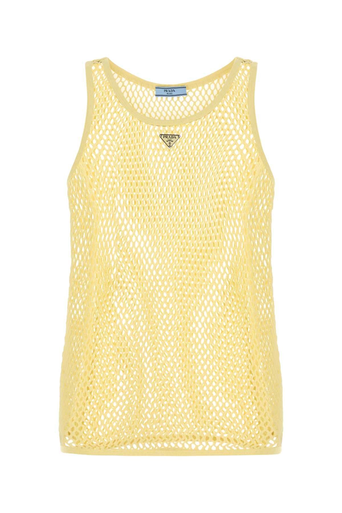 Prada Yellow Mesh Tank Top Size XS / US 0-2 / IT 36-38 - 1 Thumbnail