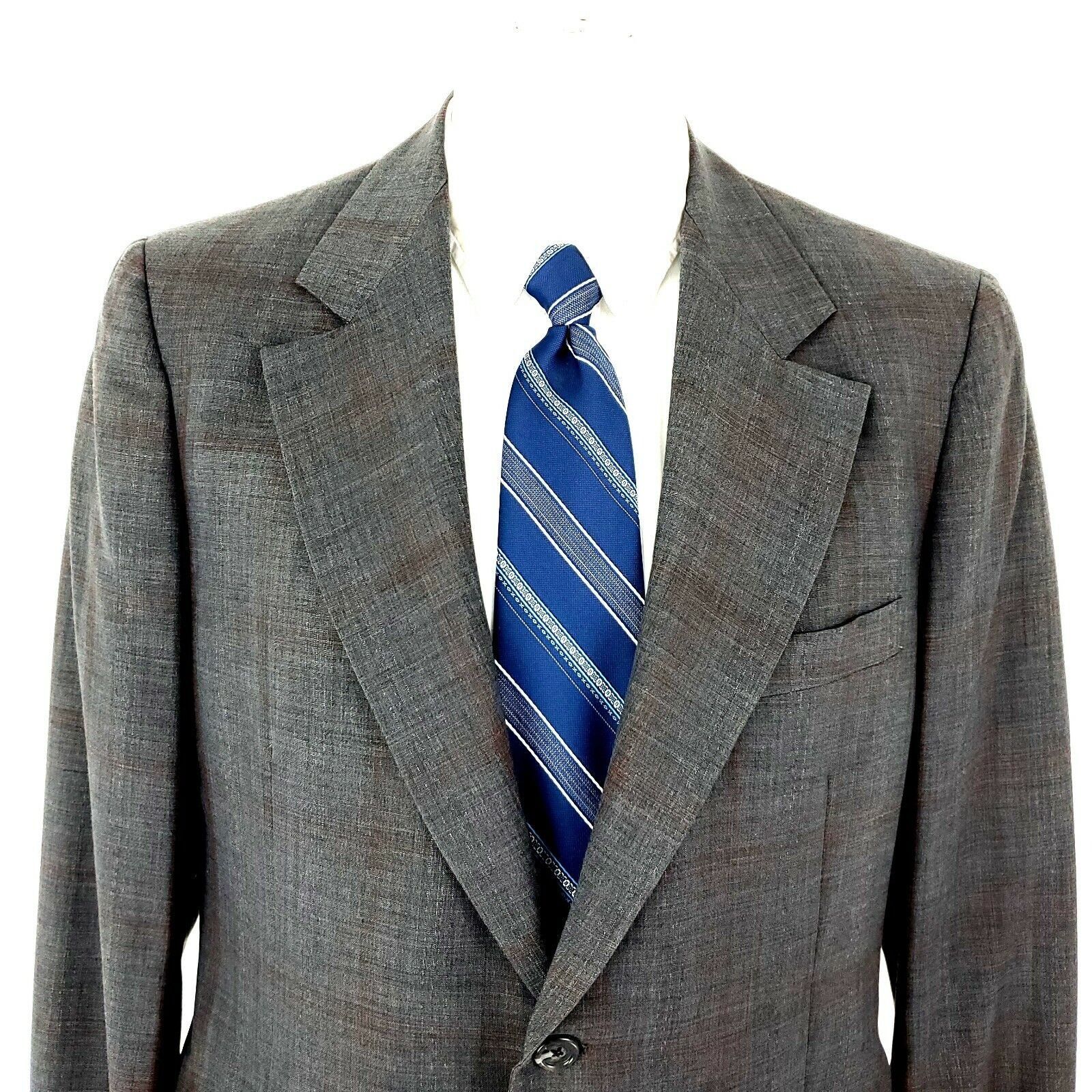 Hart Schaffner Marx Hart Schaffner Marx Wool 2 Button Blazer 40R Gray W/ Red Win Size 40R - 1 Thumbnail