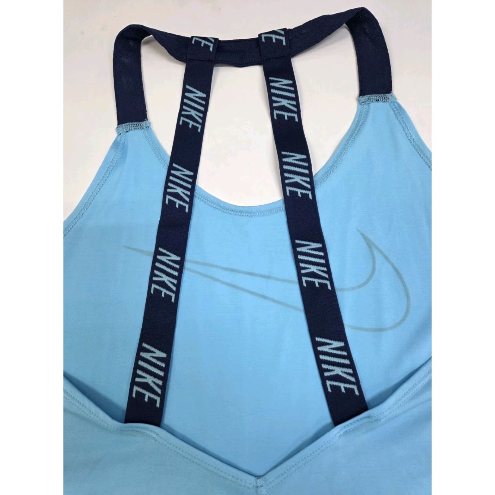 Nike Nike Womens Tank Top Dri-Fit Blue M Sleeveless T Strap Logo Print Activewear Pullover Moisture Wicking Lightweight Breathable Size M / US 6-8 / IT 42-44 - 5 Thumbnail