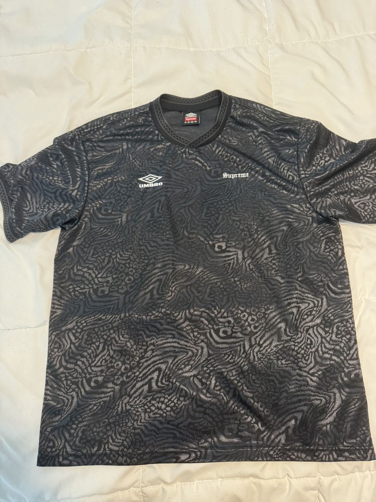 image of Supreme Umbro Jacquard Jersey in Black, Men's (Size Large)