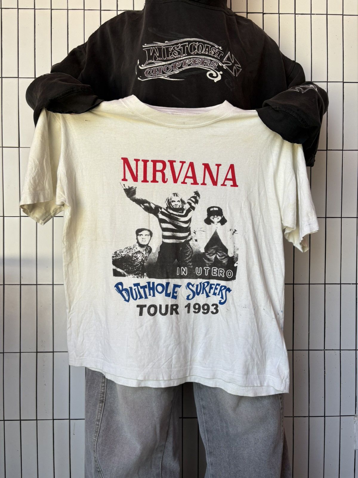 Band Tees Rare Bootlegs Nirvana in utero Butthole Surfers tour 1993 Size US L / EU 52-54 / 3 - 7 Thumbnail