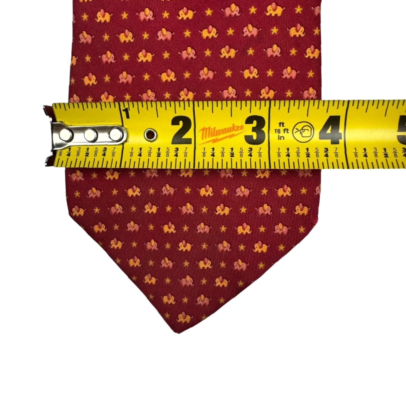 Salvatore Ferragamo Salvatore Ferragamo Tie Men 100% Silk Red Elephants Italy Vintage No Size ONE SIZE - 2 Thumbnail