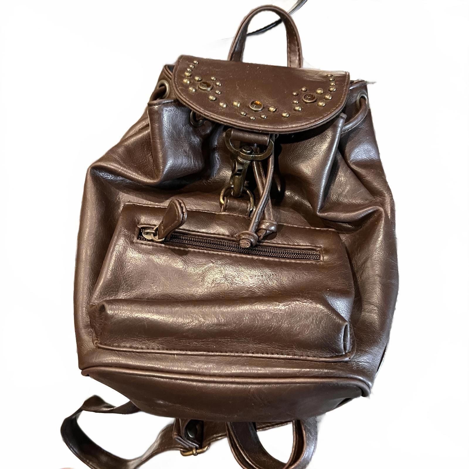 Unknown London Brown Women's Leather Backpack Size ONE SIZE - 1 Thumbnail