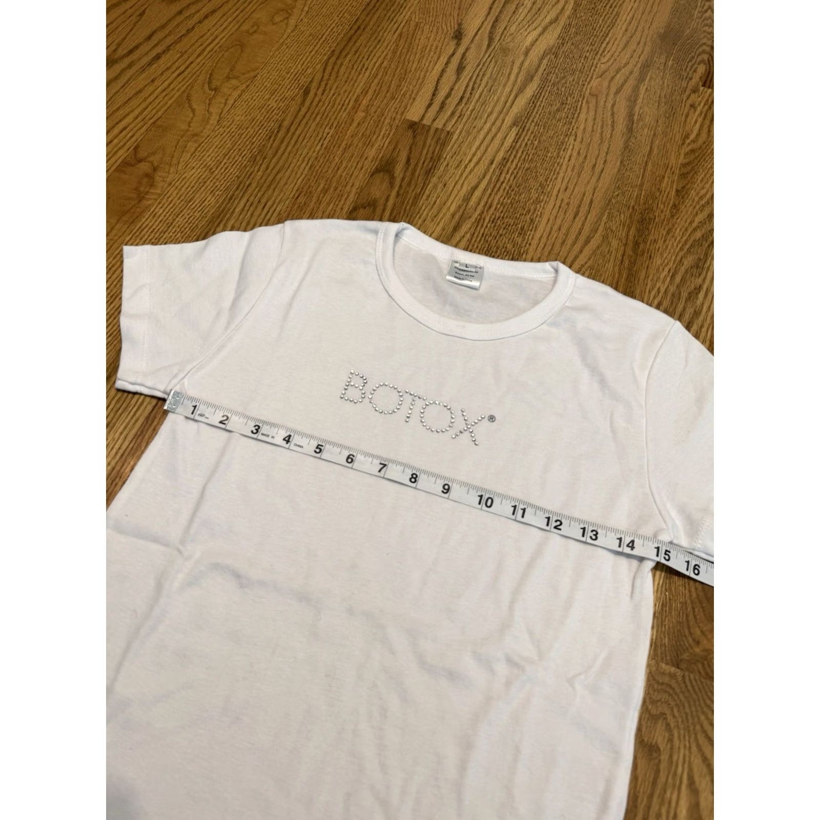 Vintage VINTAGE BOTOX T-Shirt Women L White Rhinestone Embellished Short Sleeve 100% Cotton Ladies Shirt L Women Mens? Size L / US 10 / IT 46 - 6 Thumbnail