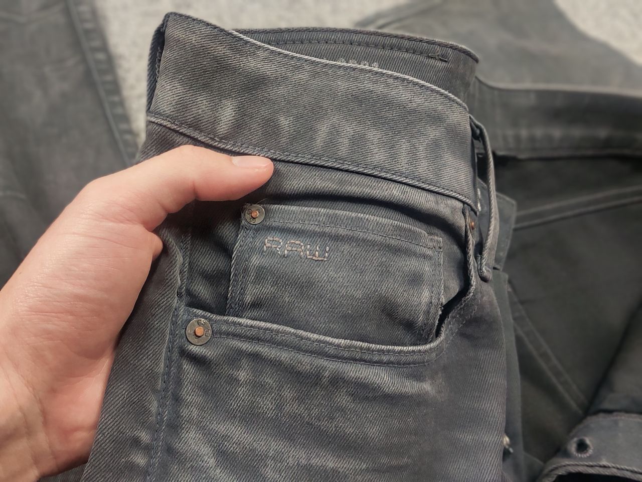 G-Star G Star Raw Vintage 3301 Gray Waxed Jeans if six was nine Size US 33 - 13 Thumbnail