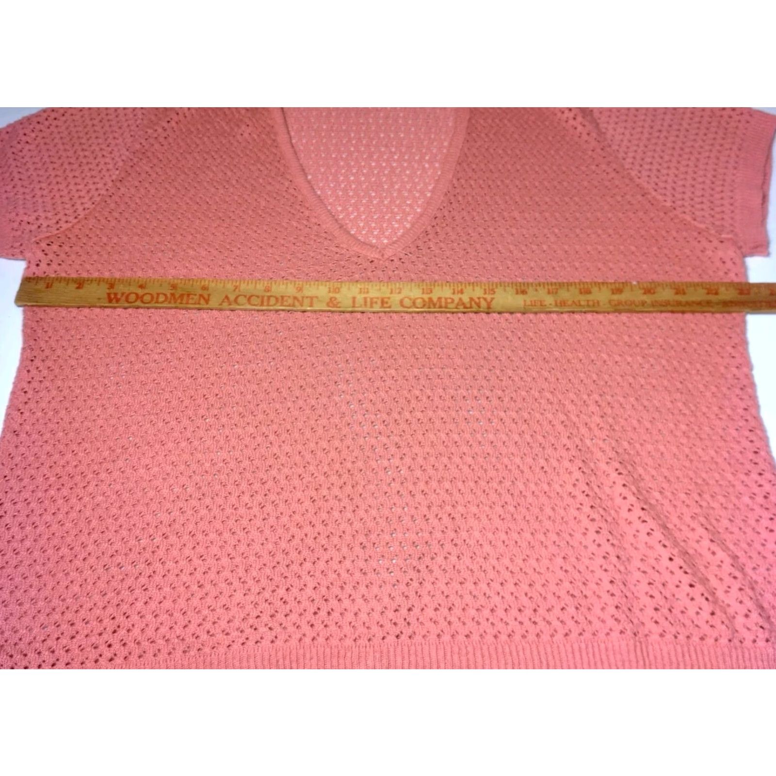 Vintage VINTAGE Lane Bryant Women's Sweater Shirt Plus Size 22/24 Hooded Open-Knit Short Sleeve Pink Pullover Casual Fall Winter Spring Summer Size 3XL / US 20-22 - 3 Thumbnail