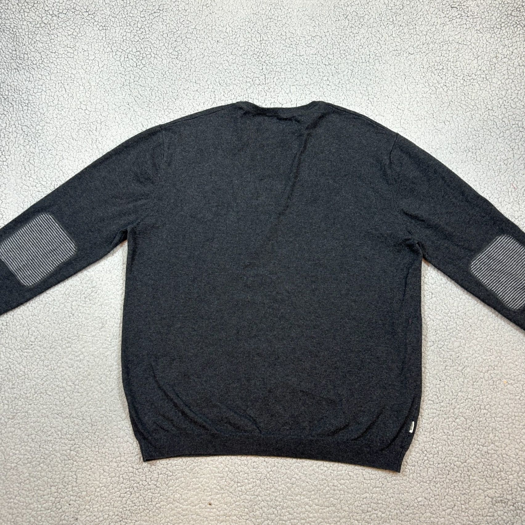 Vintage Linksoul Sweater Mens L Charcoal Gray Knit Crew Neck Elbow Patches Cotton Cashmere Blend Casual-Party-Golf-Outdoor-Preppy Pullover Size US L / EU 52-54 / 3 - 5 Thumbnail