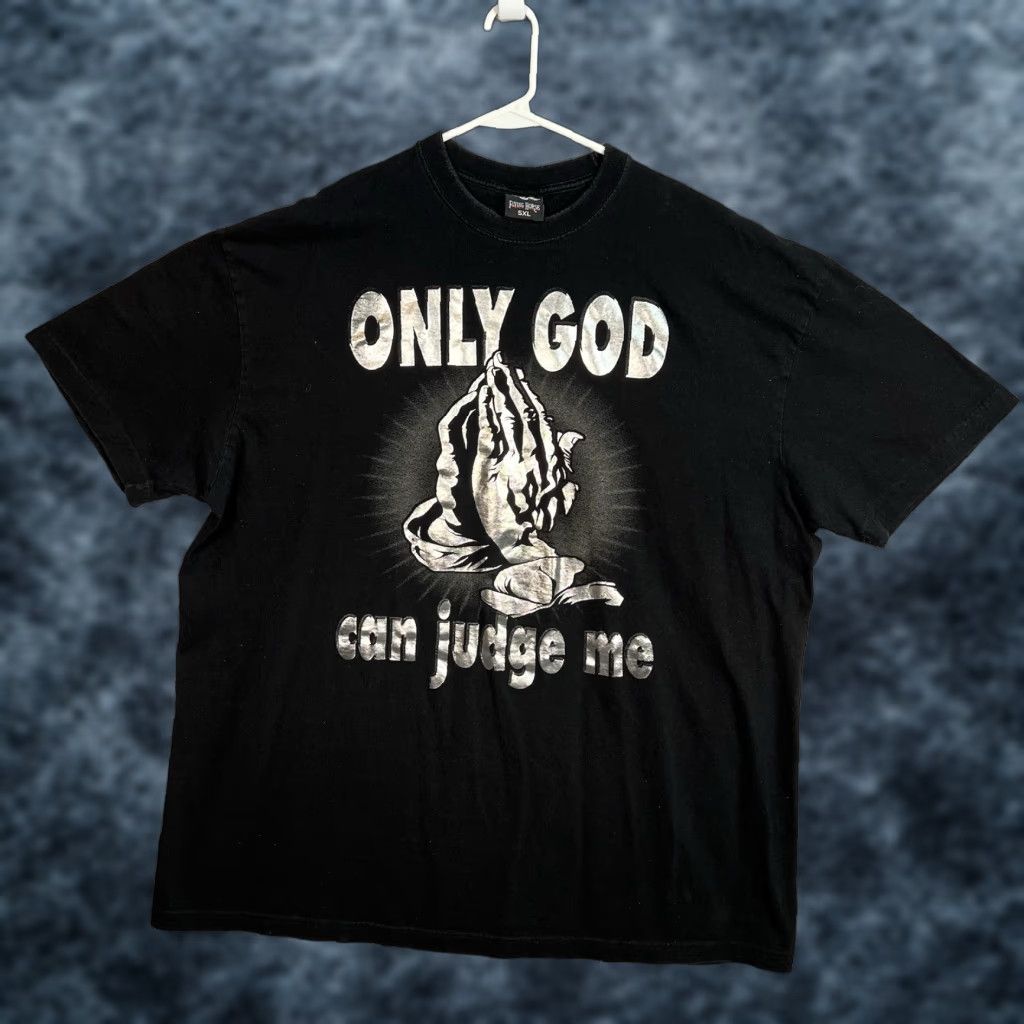Vintage VINTAGE Flying Horse Only God Can Judge Me Praying Hands Shirt Adult 5XL Black 2000s Mens Size US XXL / EU 58 / 5 - 1 Thumbnail