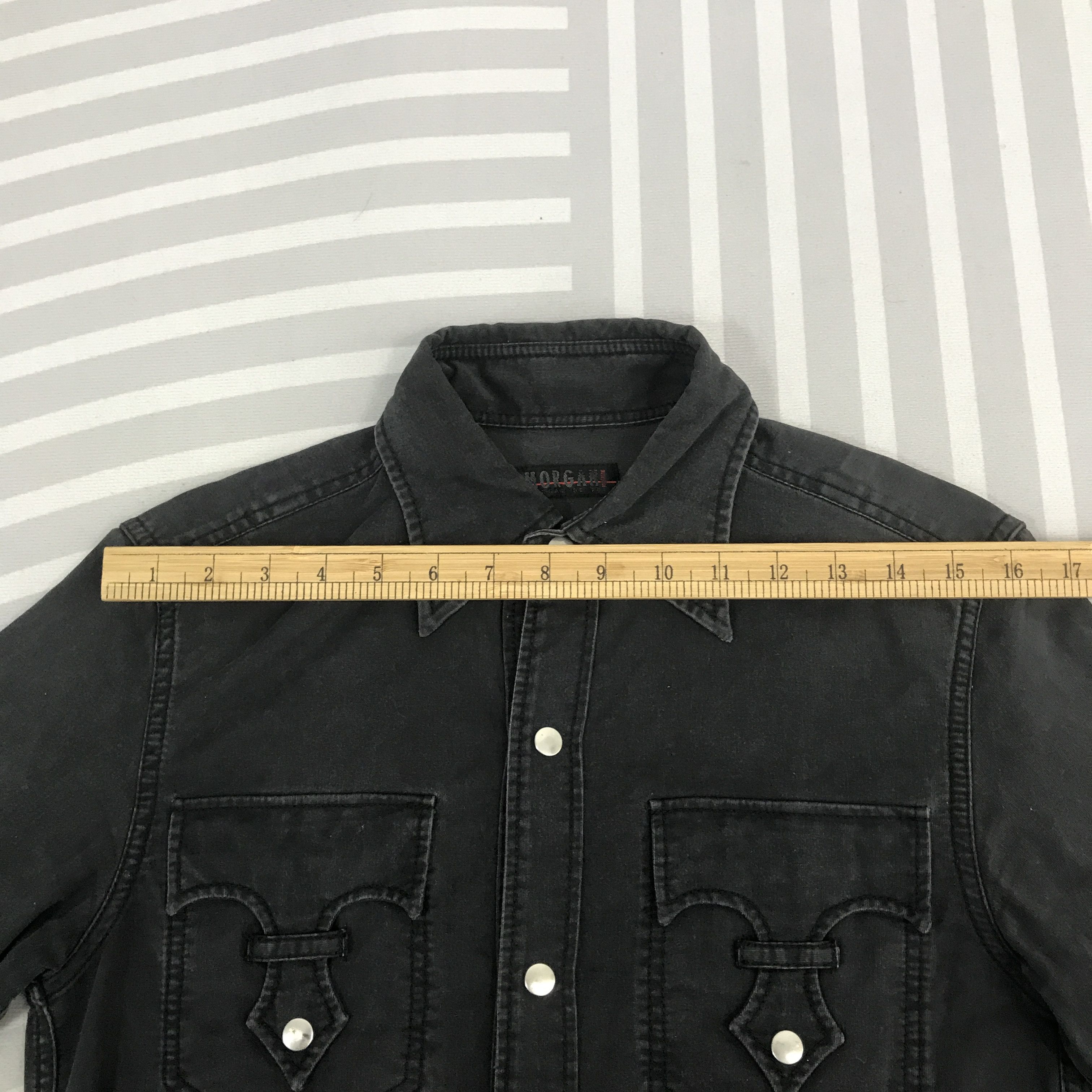 Japanese Brand × Morgan Homme × Vintage Vintage Morgan Homme Black punk Snap Button Shirt Size US M / EU 48-50 / 2 - 5 Thumbnail