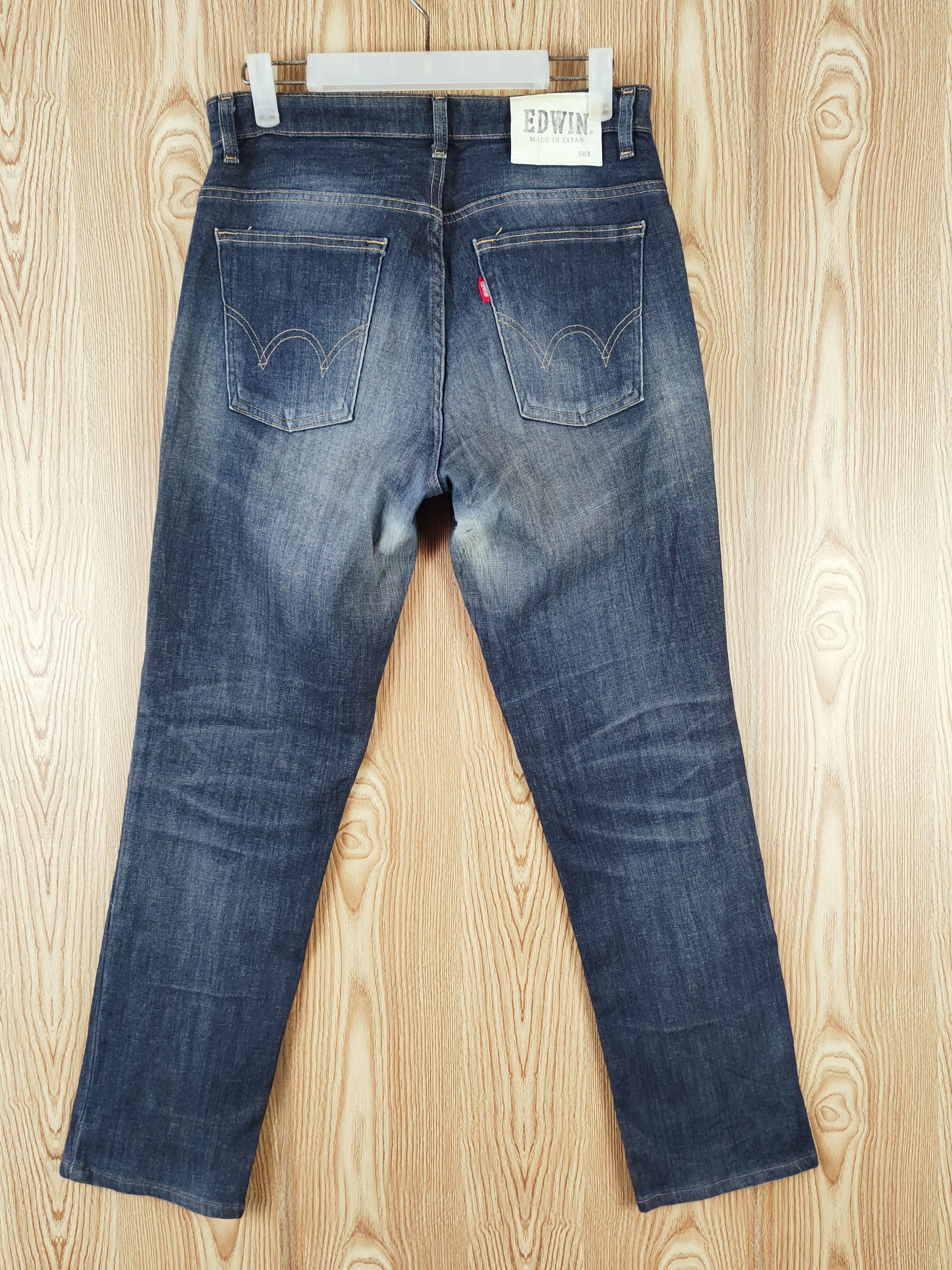 Edwin Edwin vintage Dark Blue Distressed Ripped Jeans #W600 Size US 30 / EU 46 - 7 Thumbnail