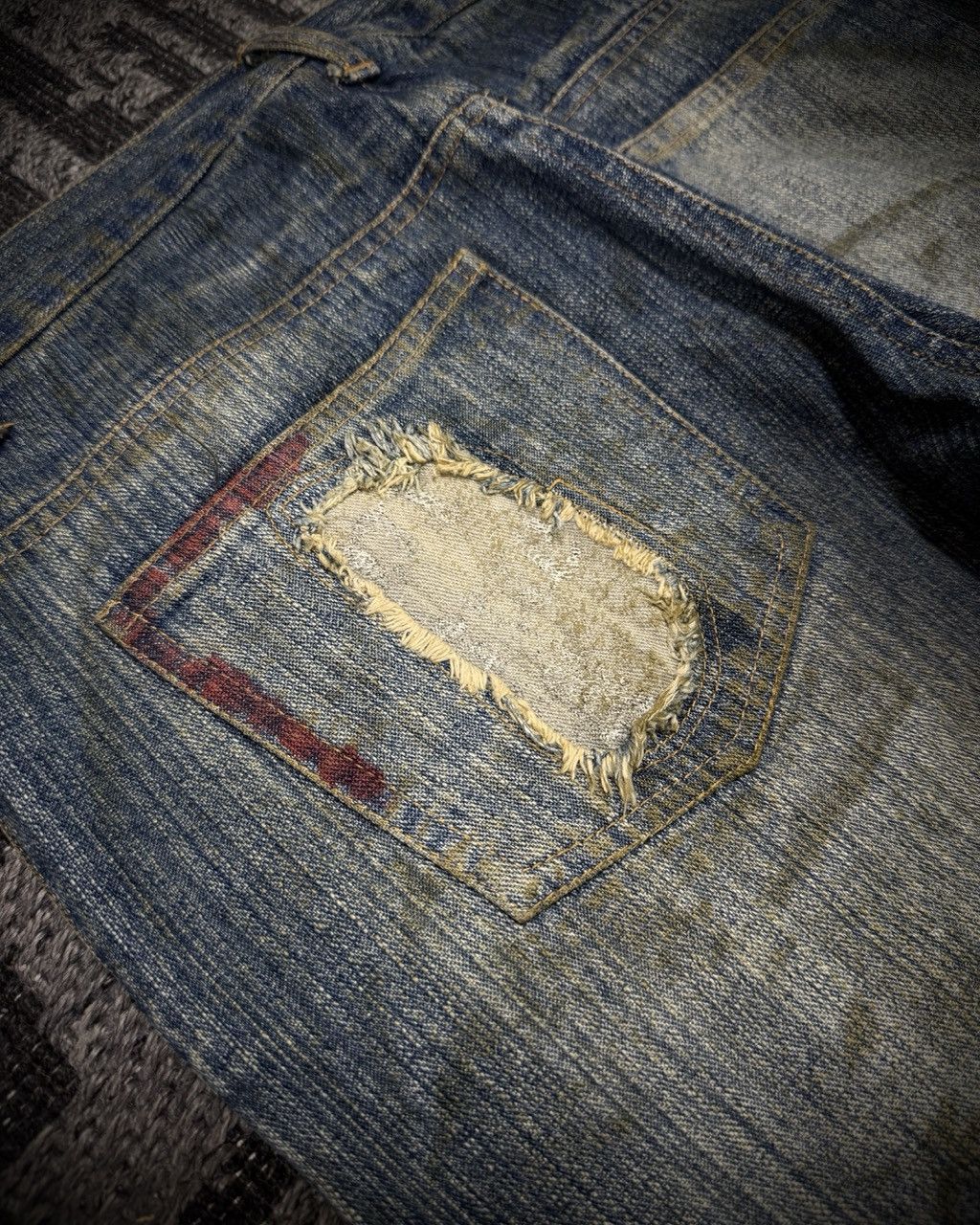 In The Attic In The Attic Dirty Distressed Multi-Zip Bootcut Denim Size US 33 - 11 Thumbnail