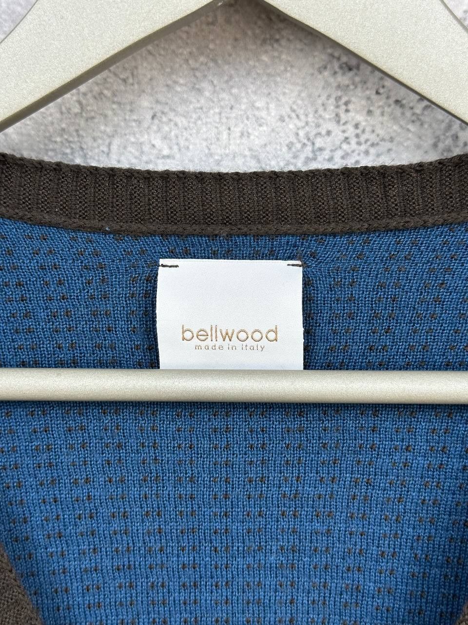 Bellwood Bellwood V-Neck Cardigan Wool Sweater Knit Brown Blue Italy Size US S / EU 44-46 / 1 - 11 Thumbnail