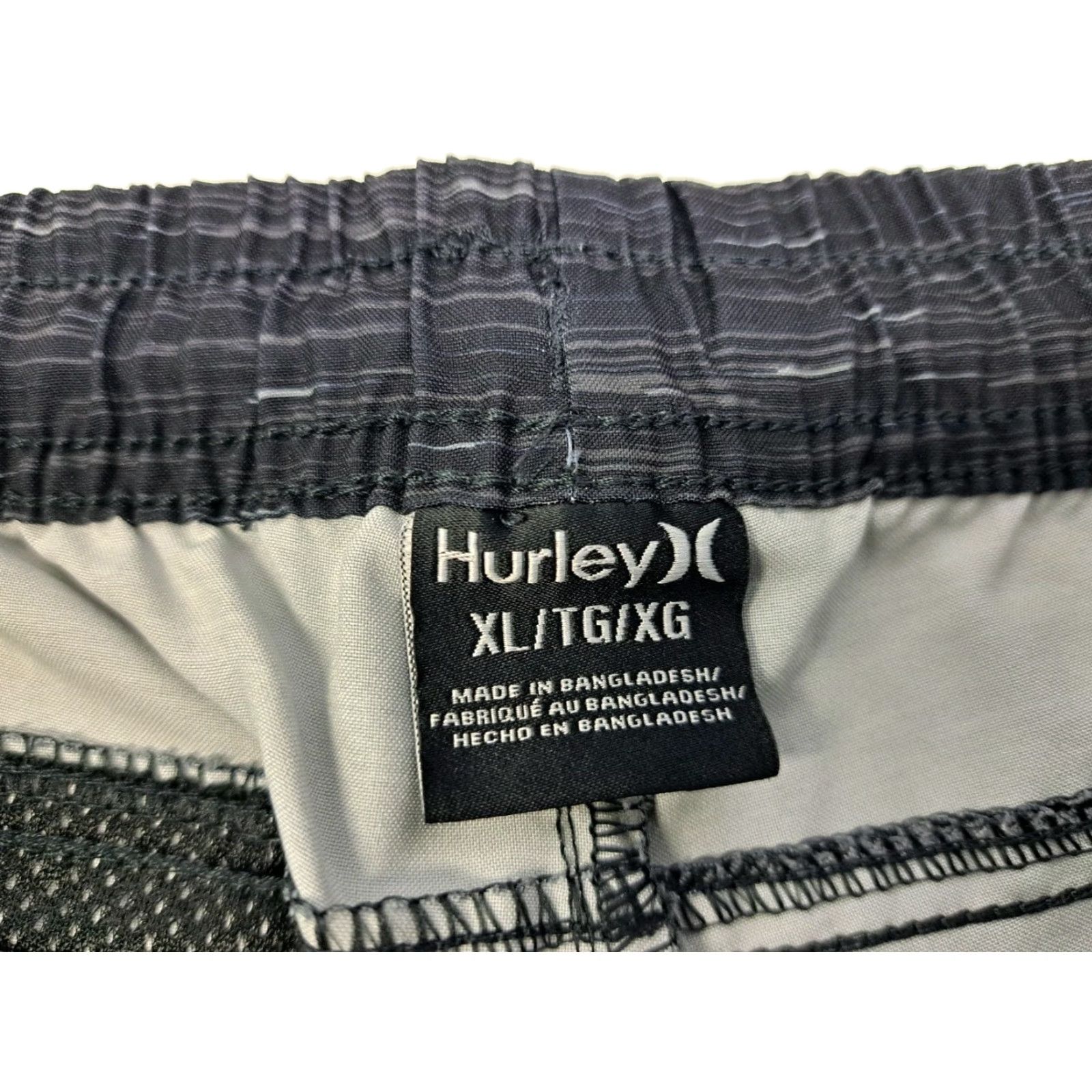 Hurley Hurley Mens Swim Shorts Black White Marks Pockets Drawstring XL Bottom Swim Shorts Mens Size US 36 / EU 52 - 3 Thumbnail
