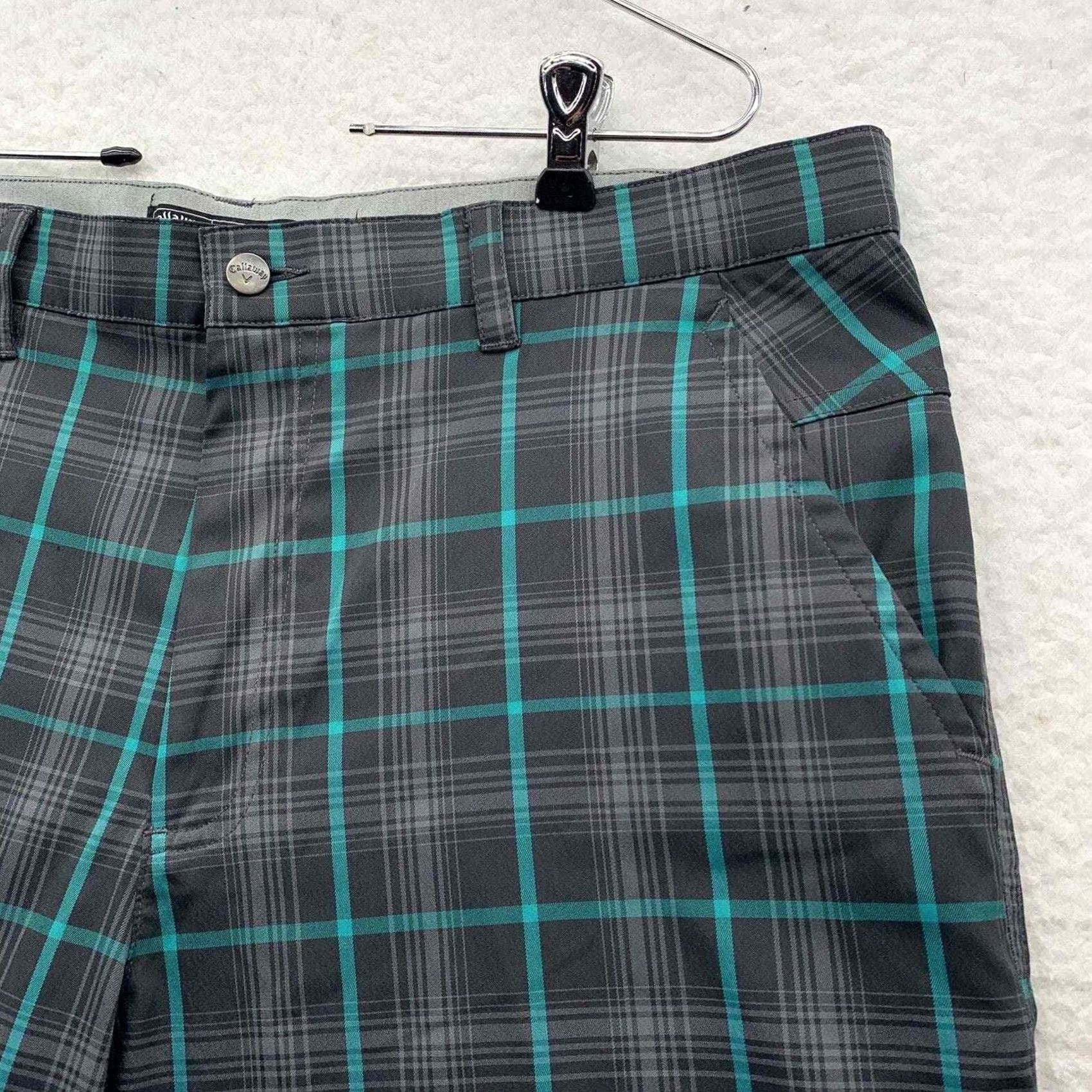 Callaway Callaway Golf Shirt Mens 36x9.5 Optimum Performance Teal Gray Plaid Preppy Dad Size US 36 / EU 52 - 2 Thumbnail
