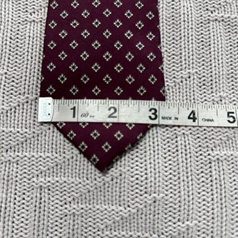 Vintage Vintage Dunhill maroon geometric print tie Size ONE SIZE - 6 Thumbnail