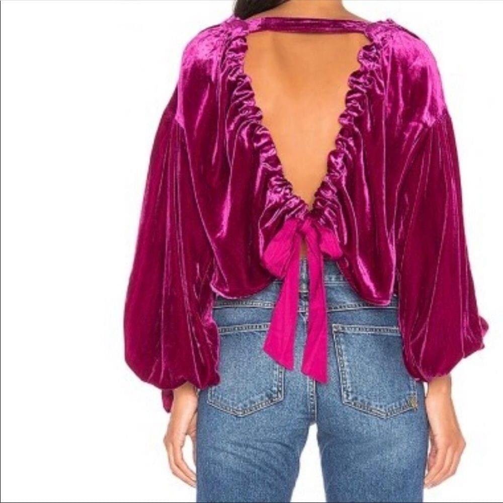 Free People Free People Gimme Some Lovin' Velvet Top Size S / US 4 / IT 40 - 2 Thumbnail