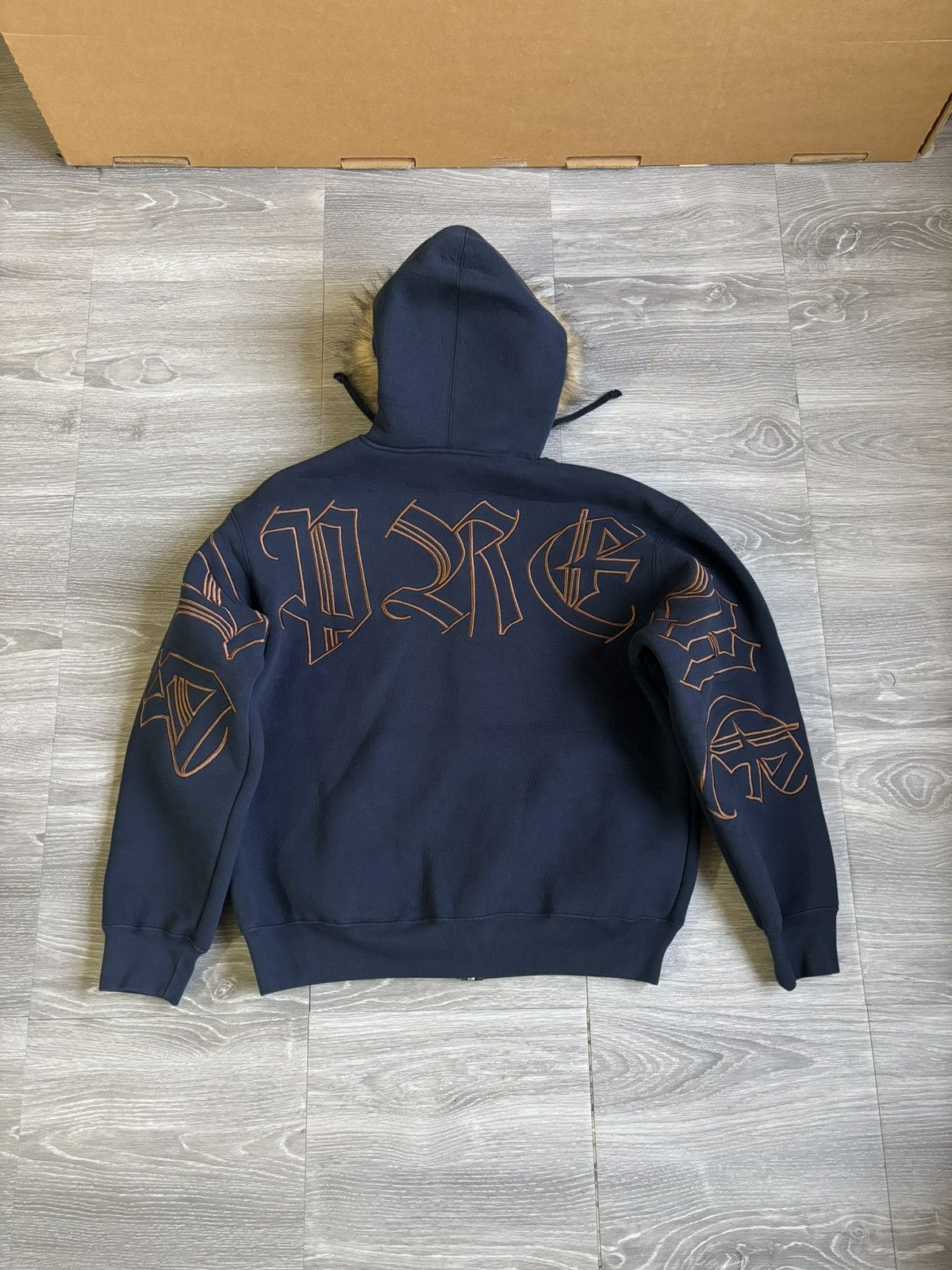Supreme Supreme Faux Fur Hoodie Navy FW25 Size US S / EU 44-46 / 1 - 9 Thumbnail