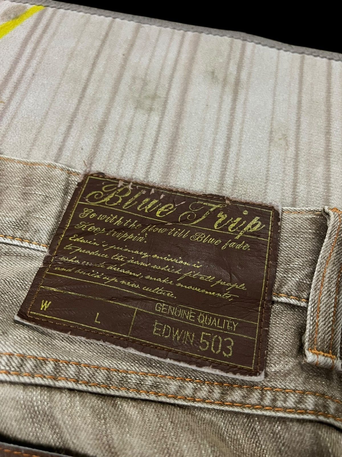 If Six Was Nine Vintage Edwin 503 Blue Trip Mud Wash Jean Size US 30 / EU 46 - 21 Thumbnail