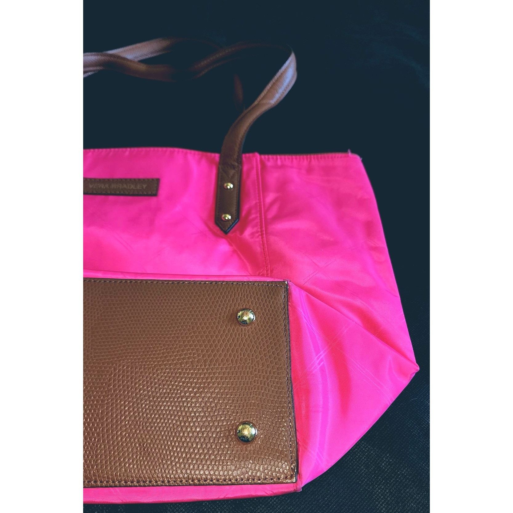 Vera Bradley Vera Bradley Pink & Brown Tote Bag With Faux Leather Accents Size ONE SIZE - 3 Thumbnail