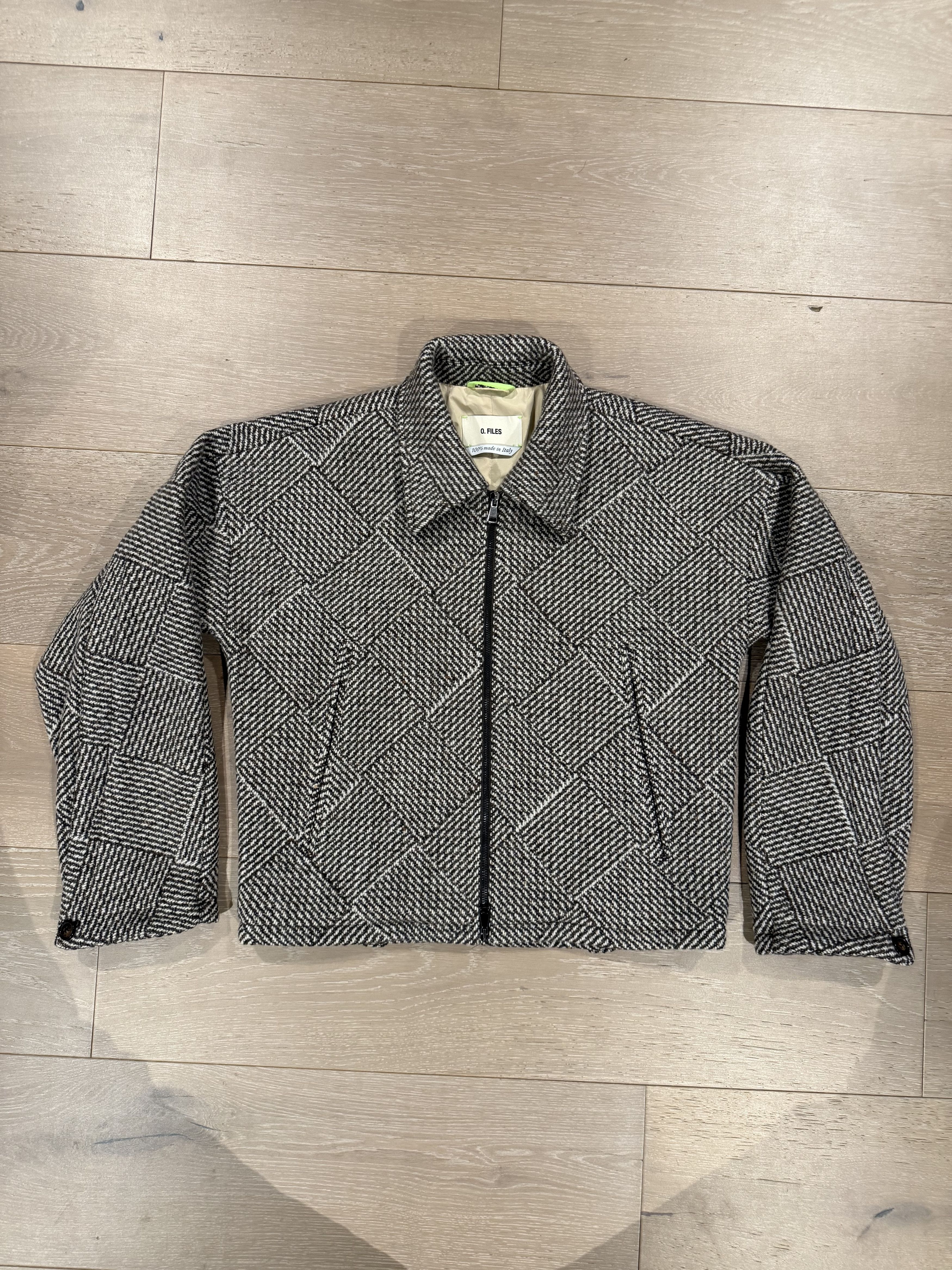 Ojardorf 💚 O. FILES Chess Wool Jacket in Mocha/Cream Small NEW Size US S / EU 44-46 / 1 - 12 Thumbnail