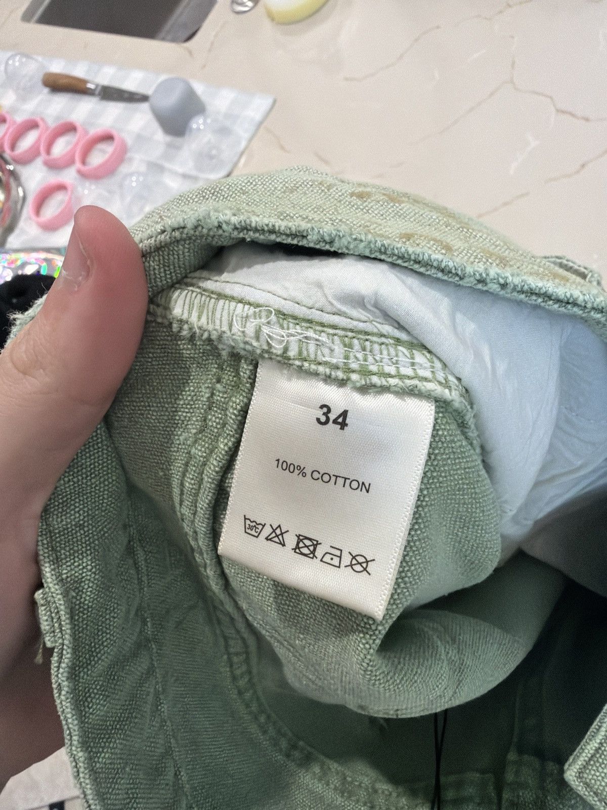 Vale Vale Forever Green Skittle Jorts – Rhinestone 34 New Size US 34 / EU 50 - 7 Thumbnail