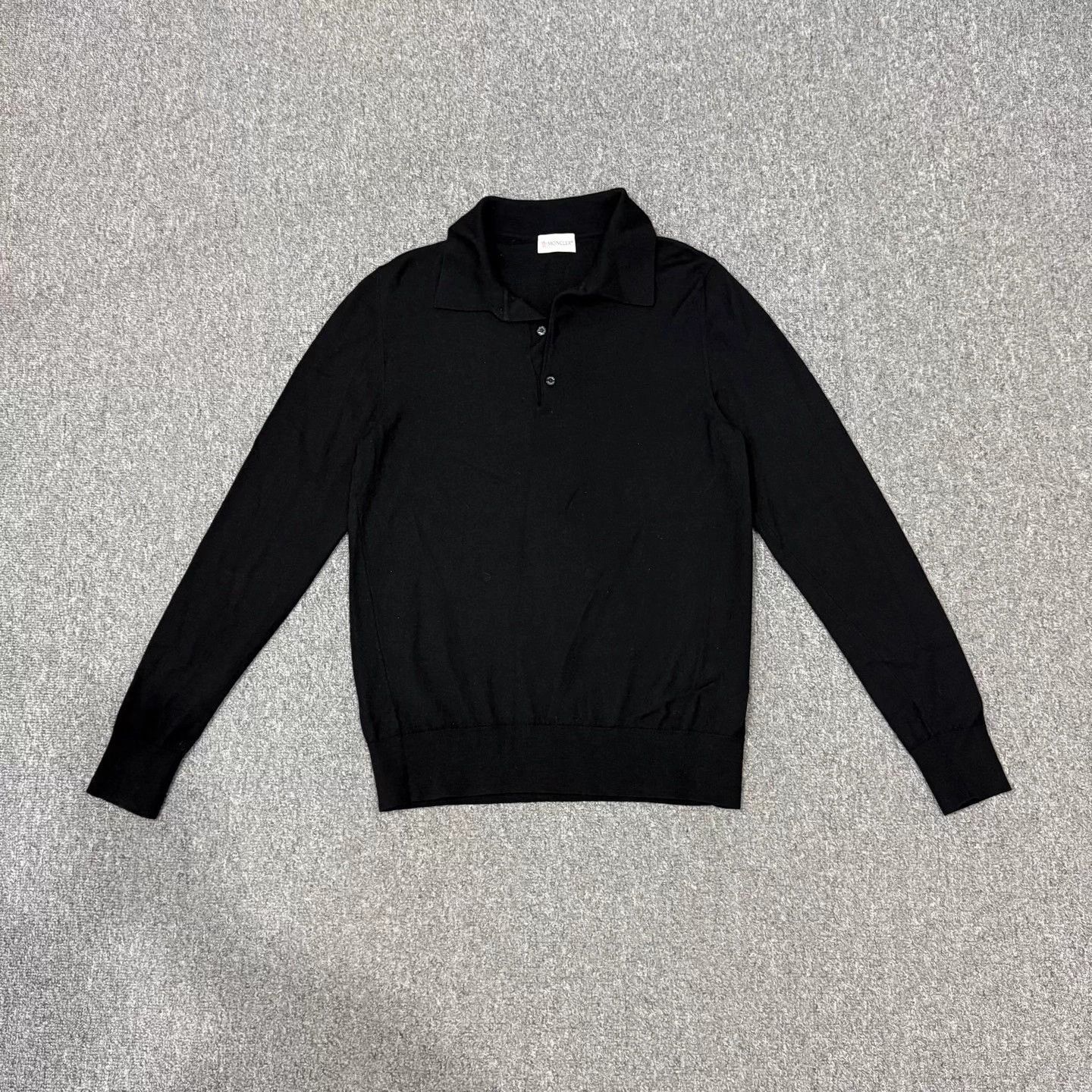 Moncler Moncler Black Wool Knit Polo M 99 New Size US M / EU 48-50 / 2 - 1 Thumbnail