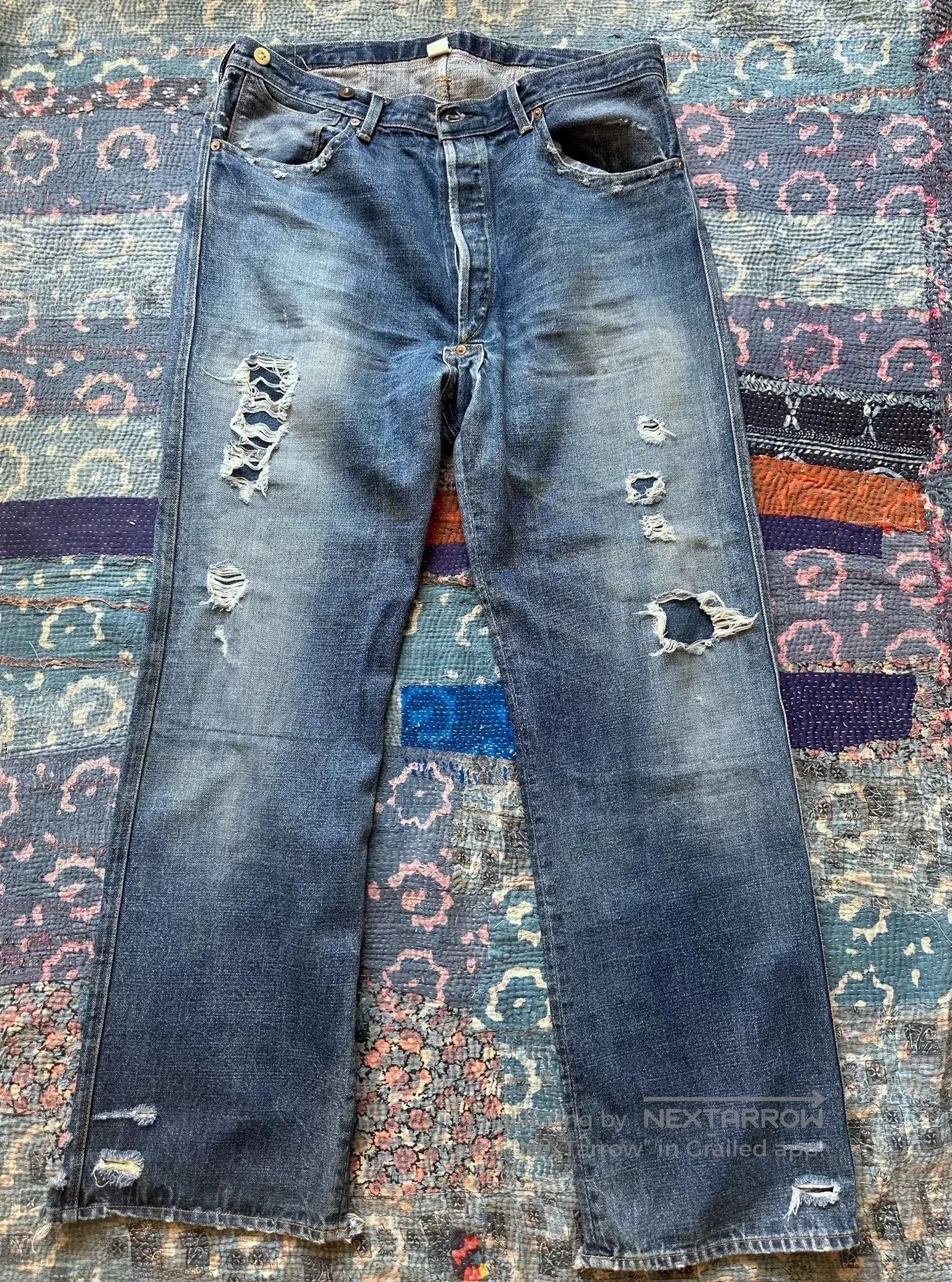 RRL Ralph Lauren rrl distressed vintage denim pants. Size US 36 / EU 52 - 1 Thumbnail