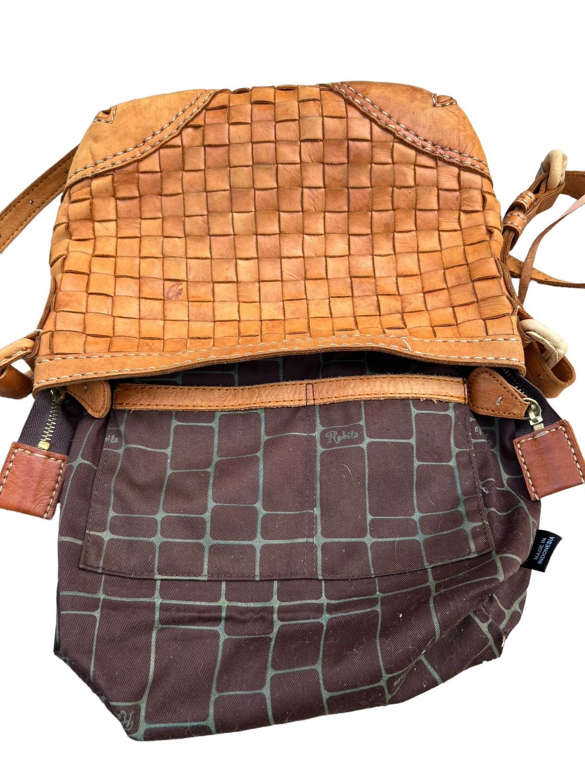 Leather Robita Japan Patina Woven Leather Bag Size ONE SIZE - 14 Thumbnail