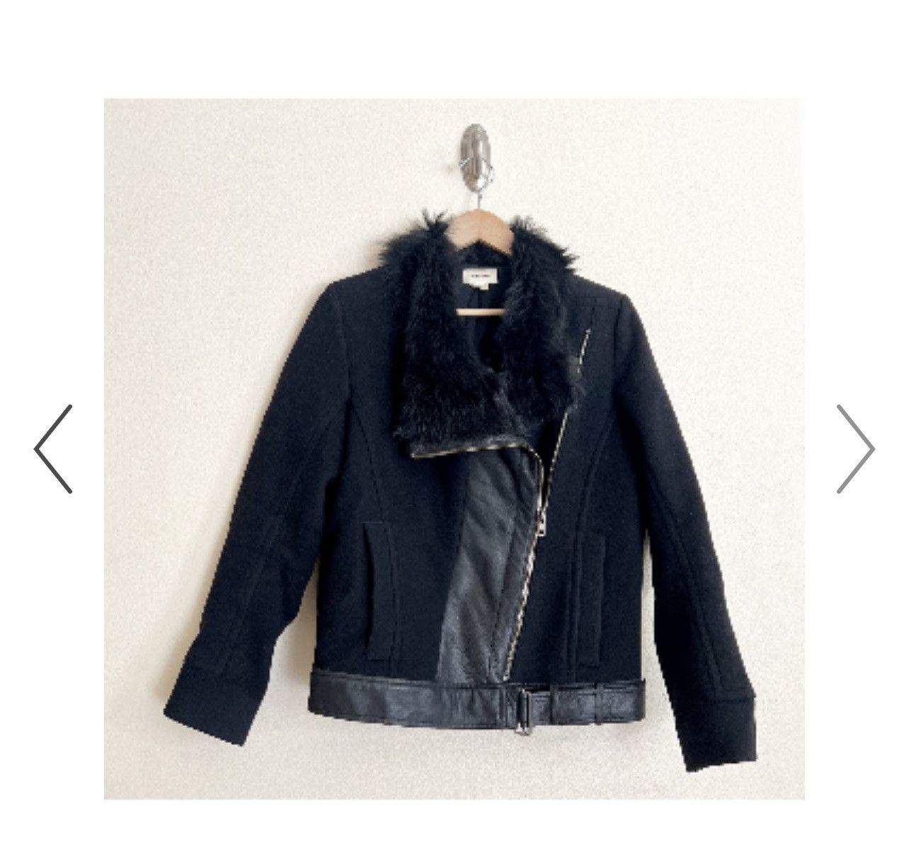 Helmut Lang HELMUT LANG Fur Combo Wool Blend Jacket in Black Size S / US 4 / IT 40 - 6 Thumbnail