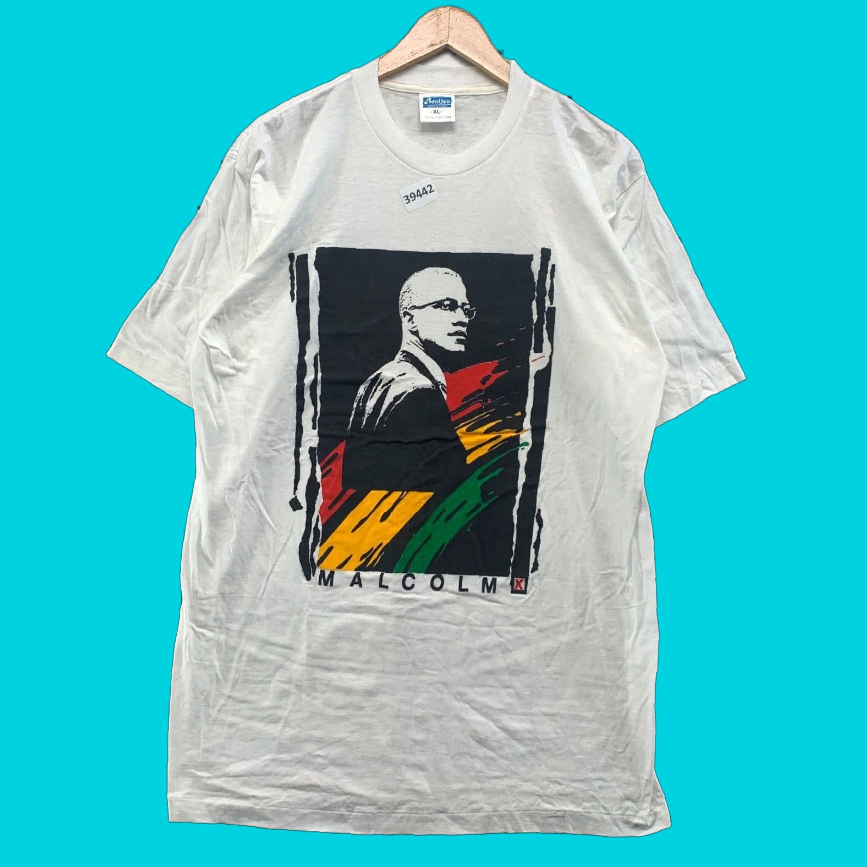 Vintage VINTAGE Malcolm X Shirt Mens XL White Cotton 1990s Graphic Print T-Shirt 90s Short Sleeve Mens X-Large Size US XL / EU 56 / 4 - 1 Thumbnail