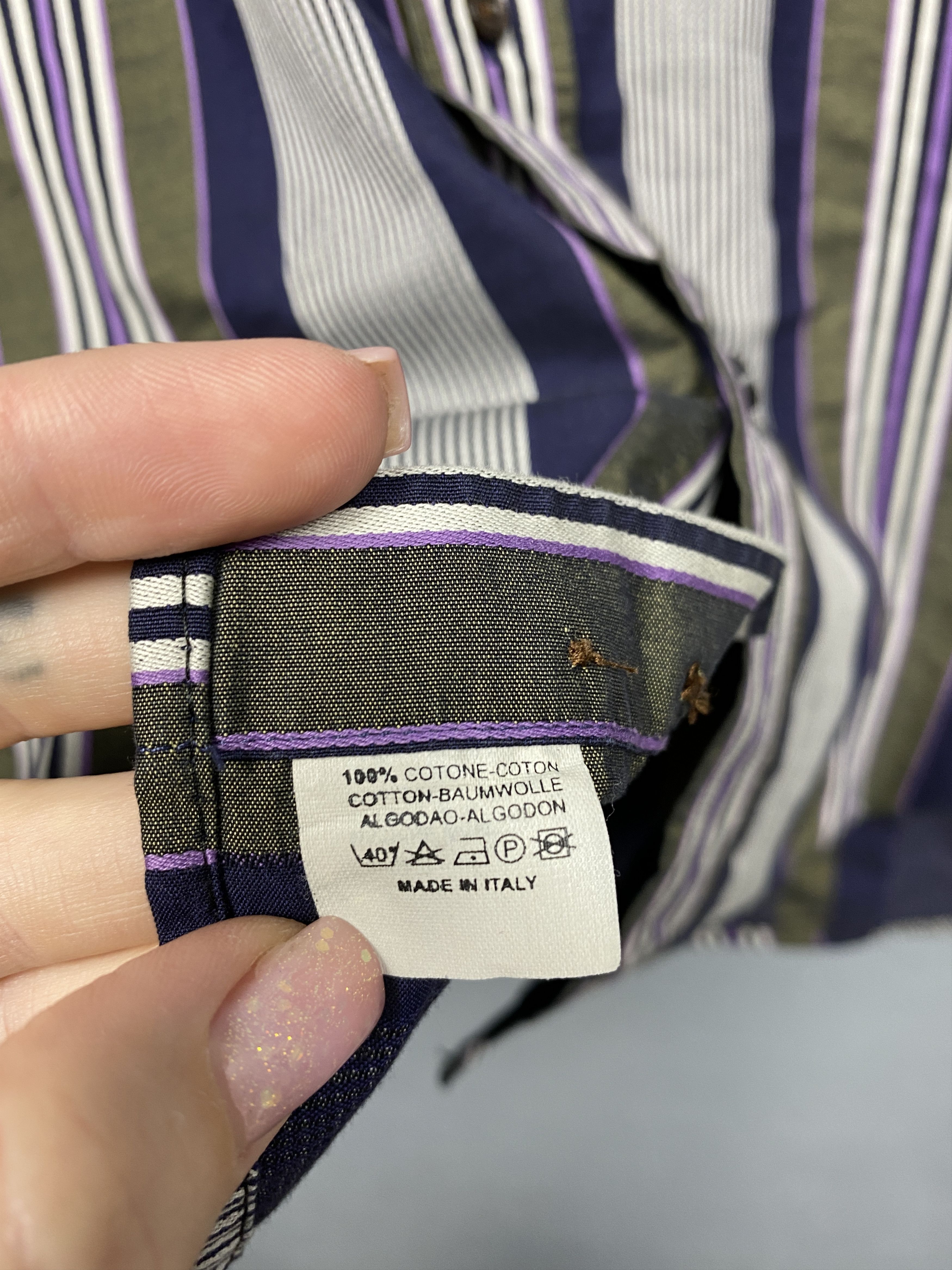 Etro Etro Milano Vintage Mens Striped Long Sleeve Shirt Size US XL / EU 56 / 4 - 5 Thumbnail