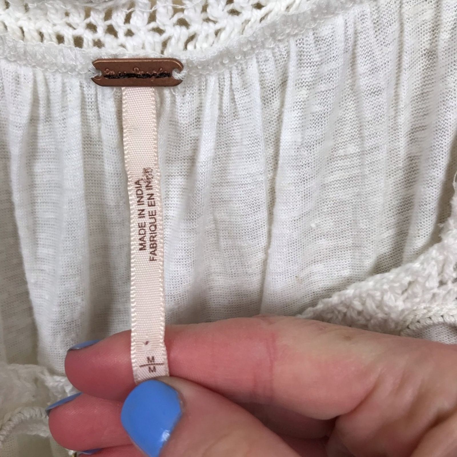 Free People Free People White Grommet Detailed Blouse Size M / US 6-8 / IT 42-44 - 3 Thumbnail