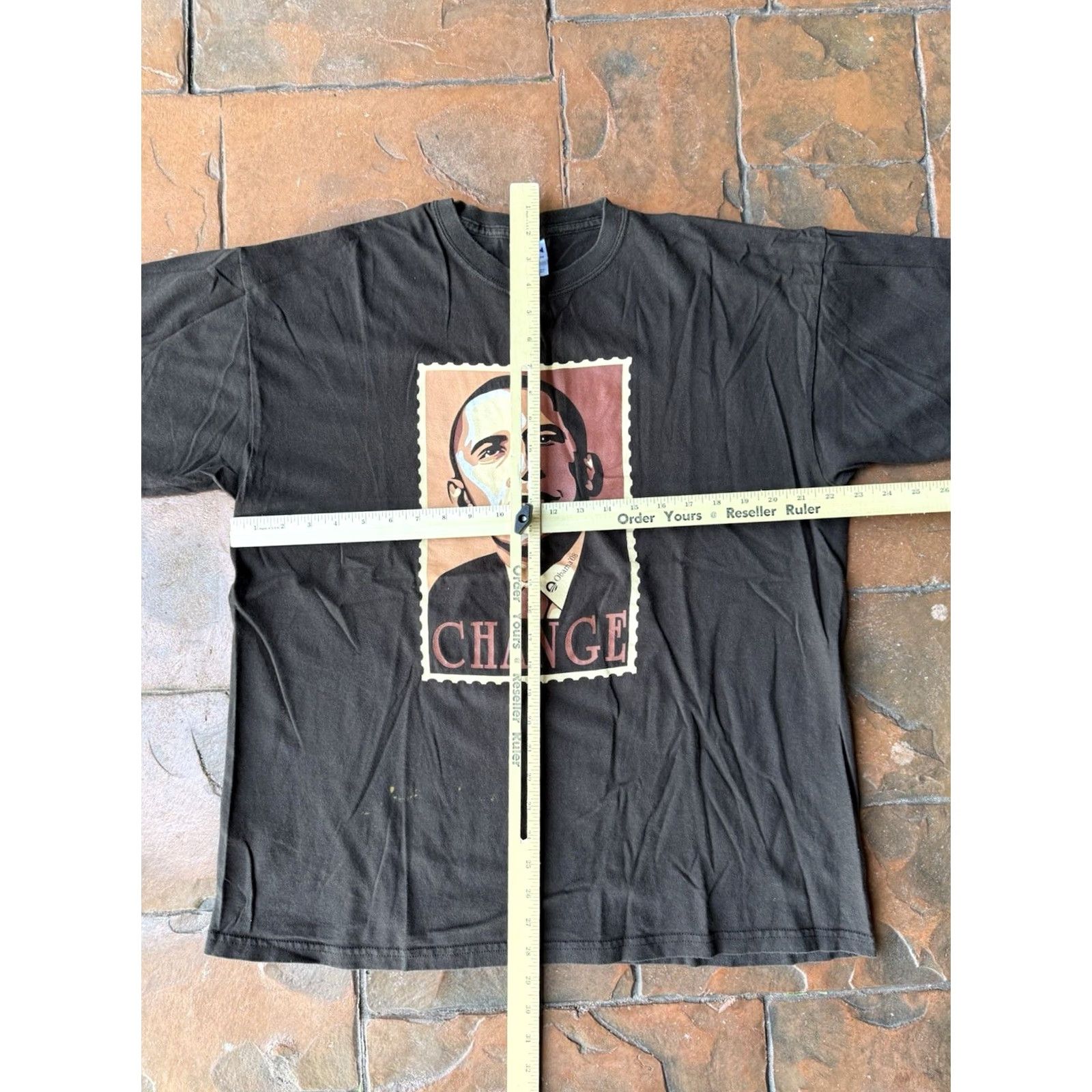 Gildan VINTAGE Barack Obama Change T-Shirt XL Brown Gildan Cotton Short Sleeve Crew Neck Mens USA 2000s Size US XL / EU 56 / 4 - 5 Thumbnail