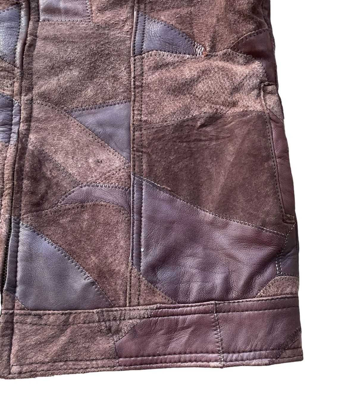 Leather Vintage ASW Patchwork Pigskin Leather Jacket Size M / US 6-8 / IT 42-44 - 3 Thumbnail